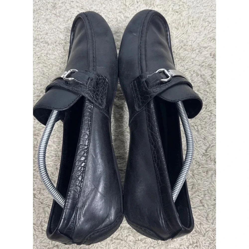 Cole Haan Black Leather Somerset Horse Bit Slip On Driving Loafers Men's 12M